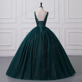 Elegant Sparkly Green Ball Gown Formal Evening Dress EN5804